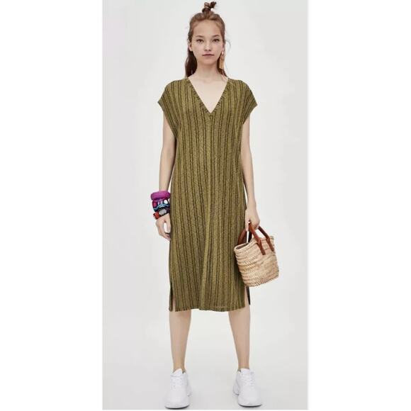 Zara Women's Yellow and Brown‎ Dress - Picture 5 of 5